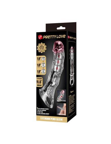 Pretty love - funda extensora para pene ajustable 28 cm ø 4,5 cm color transparente