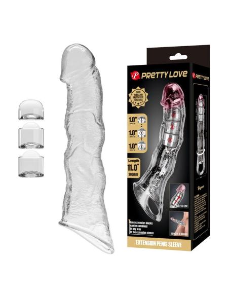 Pretty love - funda extensora para pene ajustable 28 cm ø 4,5 cm color transparente