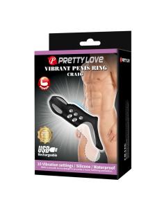 Pretty love - craig anillo para pene vibrador recargable negro 2