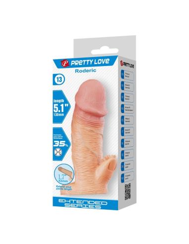 Pretty love - roderic funda para pene extensora 13 cm ø 3,8 cm color natural
