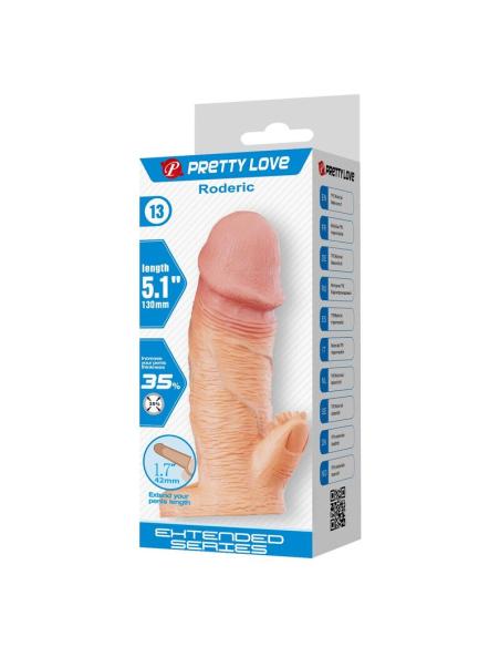Pretty love - roderic funda para pene extensora 13 cm ø 3,8 cm color natural