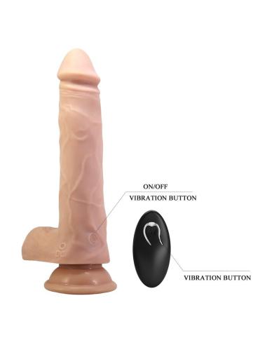 Pretty love - davey dildo vibrador con empuje y rotación control remoto 22,5 cm ø 4,8 cm color natural