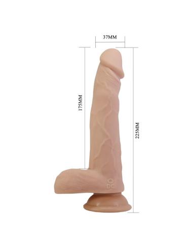 Pretty love - davey dildo vibrador con empuje y rotación control remoto 22,5 cm ø 4,8 cm color natural