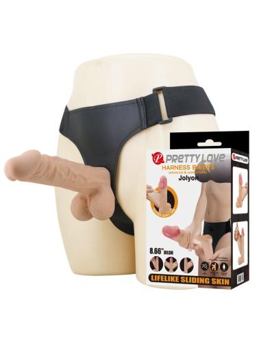 Pretty love - jolyon arnés con dildo flexible 22 cm ø 4,8 cm color natural