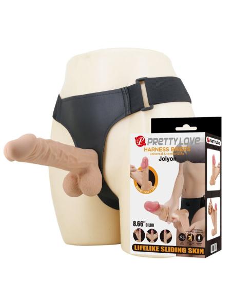 Pretty love - jolyon arnés con dildo flexible 22 cm ø 4,8 cm color natural