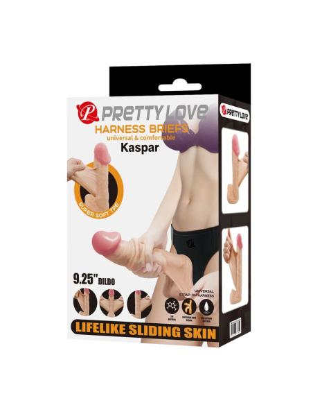 Pretty love - kaspar arnés con dildo flexible 21 cm ø 5 cm color natural