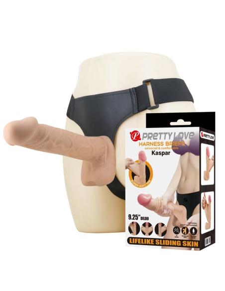 Pretty love - kaspar arnés con dildo flexible 21 cm ø 5 cm color natural