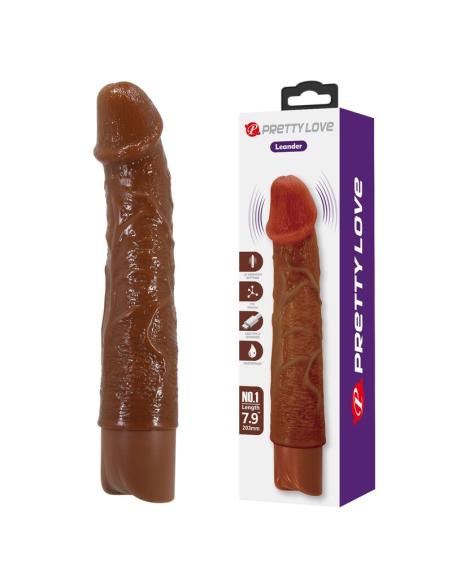 Pretty love - leonardo vibrador realístico 20 cm ø 4 cm color marrón