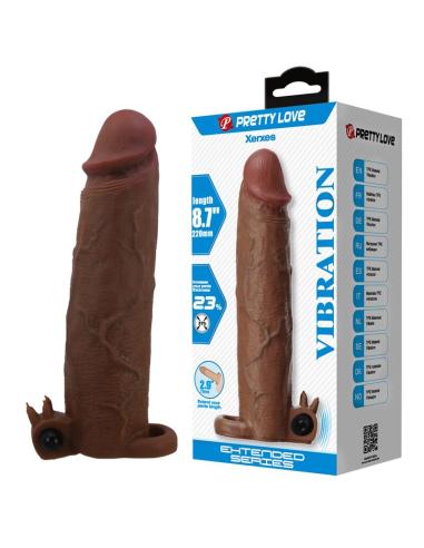 Pretty love - xerxes funda para pene vibradora 22 cm ø 4,5 cm color marrón