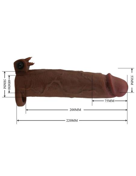 Pretty love - xerxes funda para pene vibradora 22 cm ø 4,5 cm color marrón