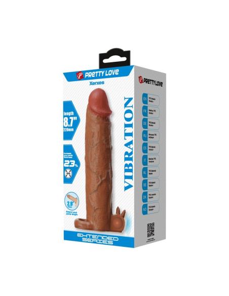 Pretty love - xerxes funda para pene vibradora 22 cm ø 4,5 cm color marrón