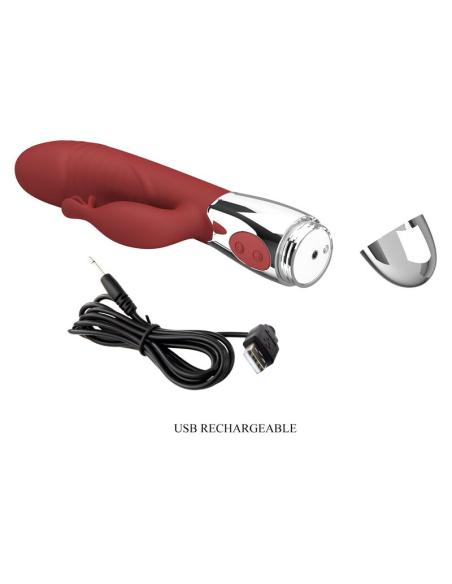 Pretty love - vibrador rabbit rosewood 30 funciones recargable usb rojo