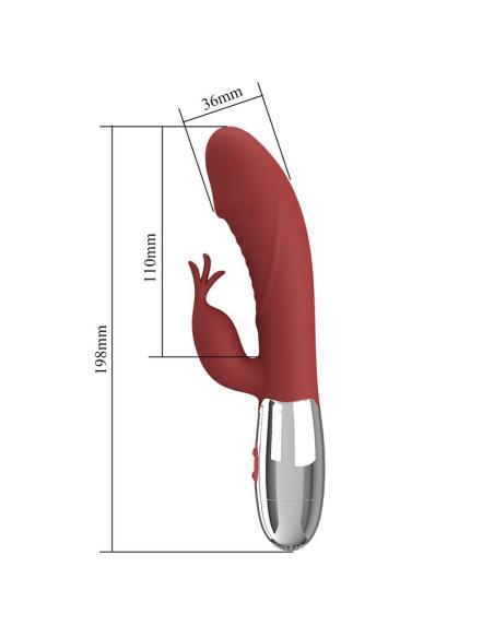 Pretty love - vibrador rabbit rosewood 30 funciones recargable usb rojo