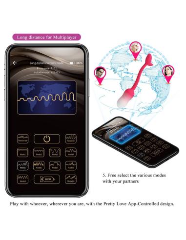 Pretty love - huevo vibrador pulsen control app 12 funciones recargable usb rosa