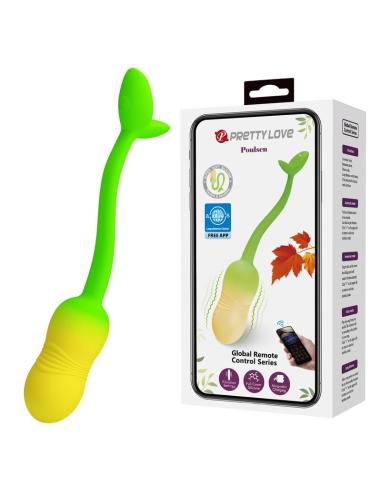 Pretty love - huevo vibrador pulsen control app 12 funciones recargable usb verde-amarillo