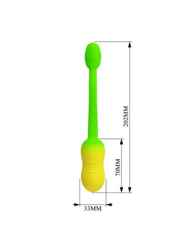 Pretty love - huevo vibrador pulsen control app 12 funciones recargable usb verde-amarillo