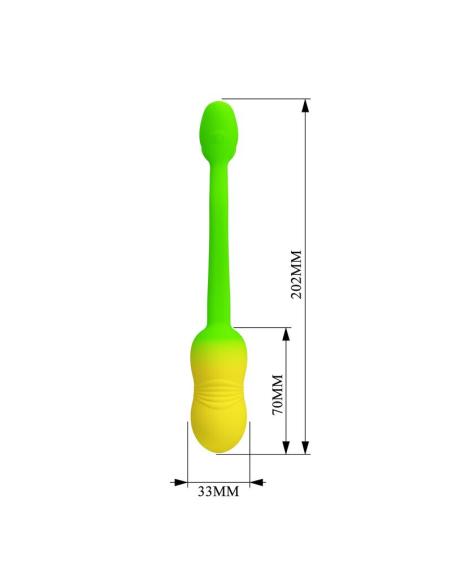 Pretty love - huevo vibrador pulsen control app 12 funciones recargable usb verde-amarillo