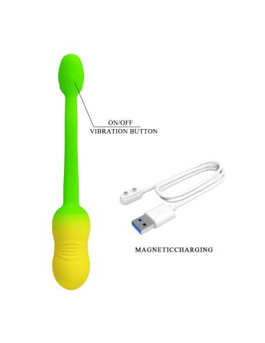 Pretty love - huevo vibrador pulsen control app 12 funciones recargable usb verde-amarillo