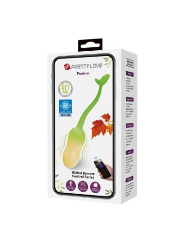 Pretty love - huevo vibrador pulsen control app 12 funciones recargable usb verde-amarillo