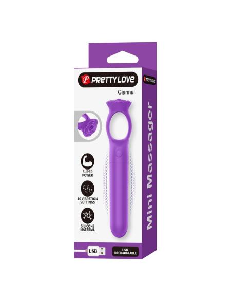 Pretty love - giana mini masajeador vibrador recargable morado