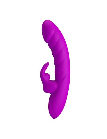 Pretty love - monica vibrador doble estimulación para punto g y clítoris recargable morado