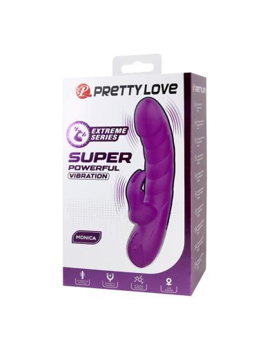 Pretty love - monica vibrador doble estimulación para punto g y clítoris recargable morado
