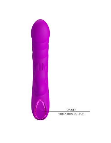 Pretty love - monica vibrador doble estimulación para punto g y clítoris recargable morado