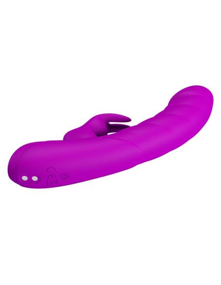 Pretty love - monica vibrador doble estimulación para punto g y clítoris recargable morado