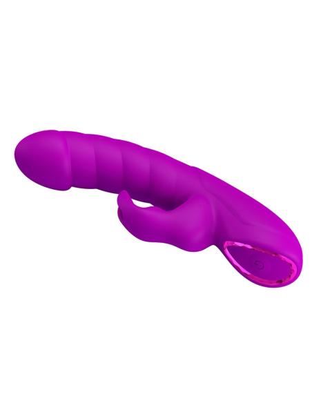 Pretty love - monica vibrador doble estimulación para punto g y clítoris recargable morado