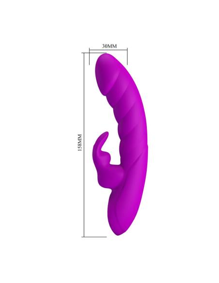 Pretty love - monica vibrador doble estimulación para punto g y clítoris recargable morado