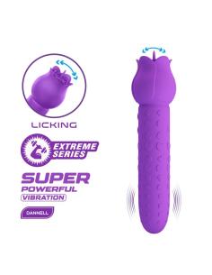 Pretty love - dannell vibrador con estimulación oral y clitoral recargable morado