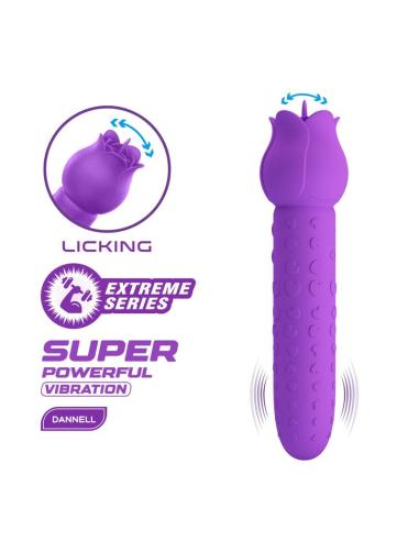 Pretty love - dannell vibrador con estimulación oral y clitoral recargable morado