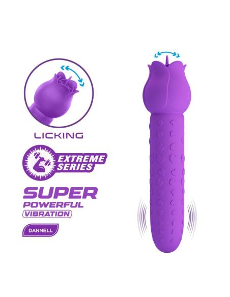 Pretty love - dannell vibrador con estimulación oral y clitoral recargable morado