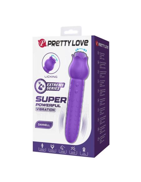 Pretty love - dannell vibrador con estimulación oral y clitoral recargable morado