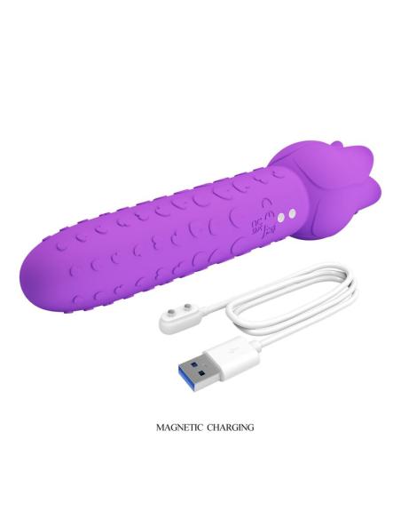 Pretty love - dannell vibrador con estimulación oral y clitoral recargable morado