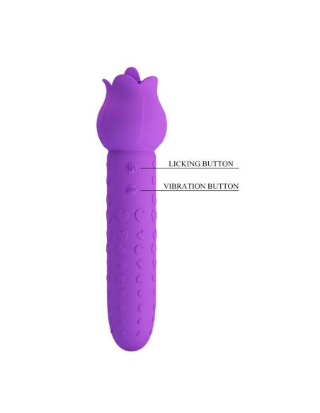 Pretty love - dannell vibrador con estimulación oral y clitoral recargable morado