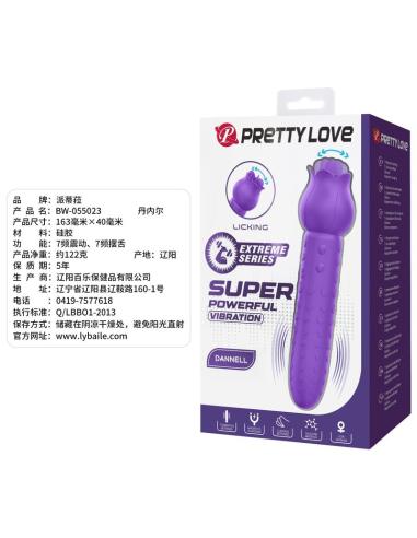 Pretty love - dannell vibrador con estimulación oral y clitoral recargable morado