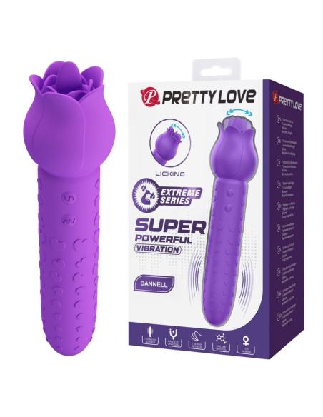 Pretty love - dannell vibrador con estimulación oral y clitoral recargable morado