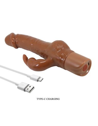 Pretty love - ellison vibrador rabbit realístico 22,6 cm ø 4,2 cm color marrón