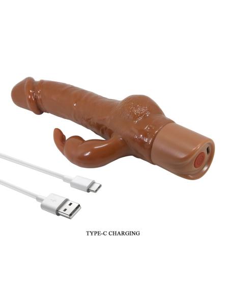 Pretty love - ellison vibrador rabbit realístico 22,6 cm ø 4,2 cm color marrón