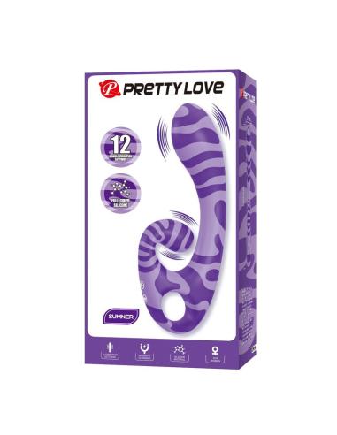 Pretty love - summer vibrador doble con asa 19 cm ø 3,5 cm morado
