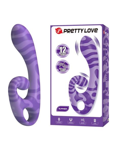 Pretty love - summer vibrador doble con asa 19 cm ø 3,5 cm morado