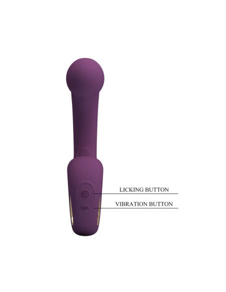 Pretty love - brynnlee vibrador con estimulador oral recargable 10 vibraciones y 5 funciones de lamido morado