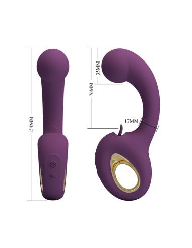 Pretty love - brynnlee vibrador con estimulador oral recargable 10 vibraciones y 5 funciones de lamido morado