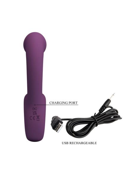 Pretty love - brynnlee vibrador con estimulador oral recargable 10 vibraciones y 5 funciones de lamido morado