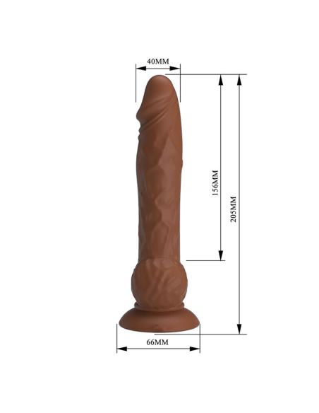 Pretty love - eren dildo vibrador con empuje 20,5 cm ø 4,5 cm marrón