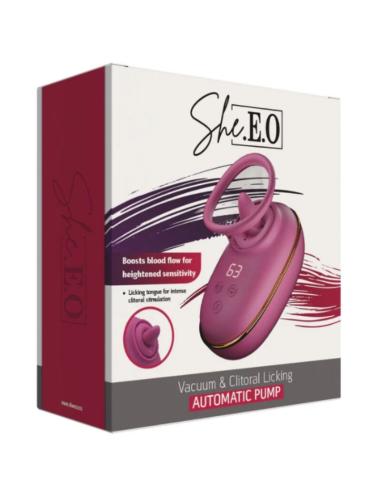 She.e.o - bomba automática estimuladora de clítoris con efecto licking morada