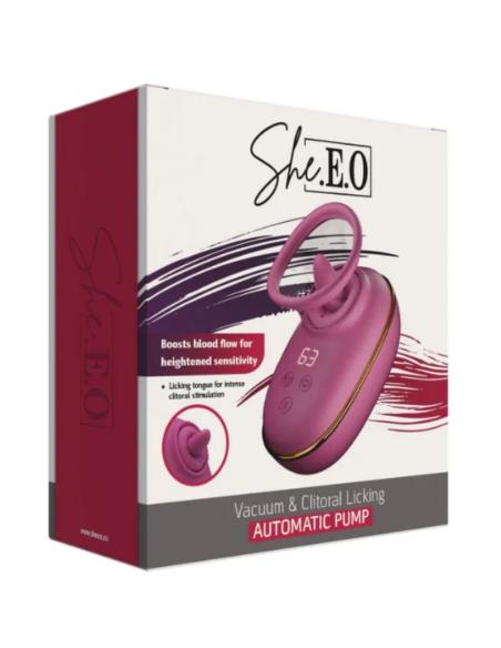 She.e.o - bomba automática estimuladora de clítoris con efecto licking morada