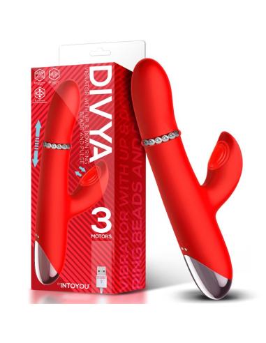 Divya Vibrador con Aro de Bolas Internas Up and Down y Pulsación 3 Motores Independientes USB