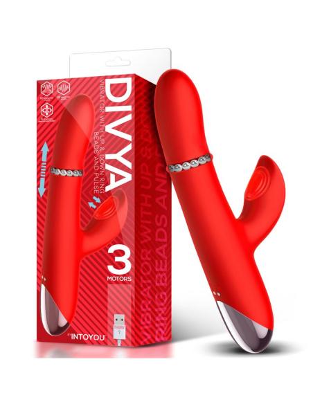 Divya Vibrador con Aro de Bolas Internas Up and Down y Pulsación 3 Motores Independientes USB